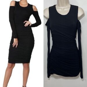 Bailey 44 cutout ruched body con mini dress black fitted sexy size small black